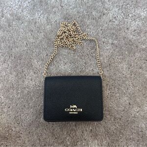 Coach Black Mini Crossbody Bag with Gold Chain
